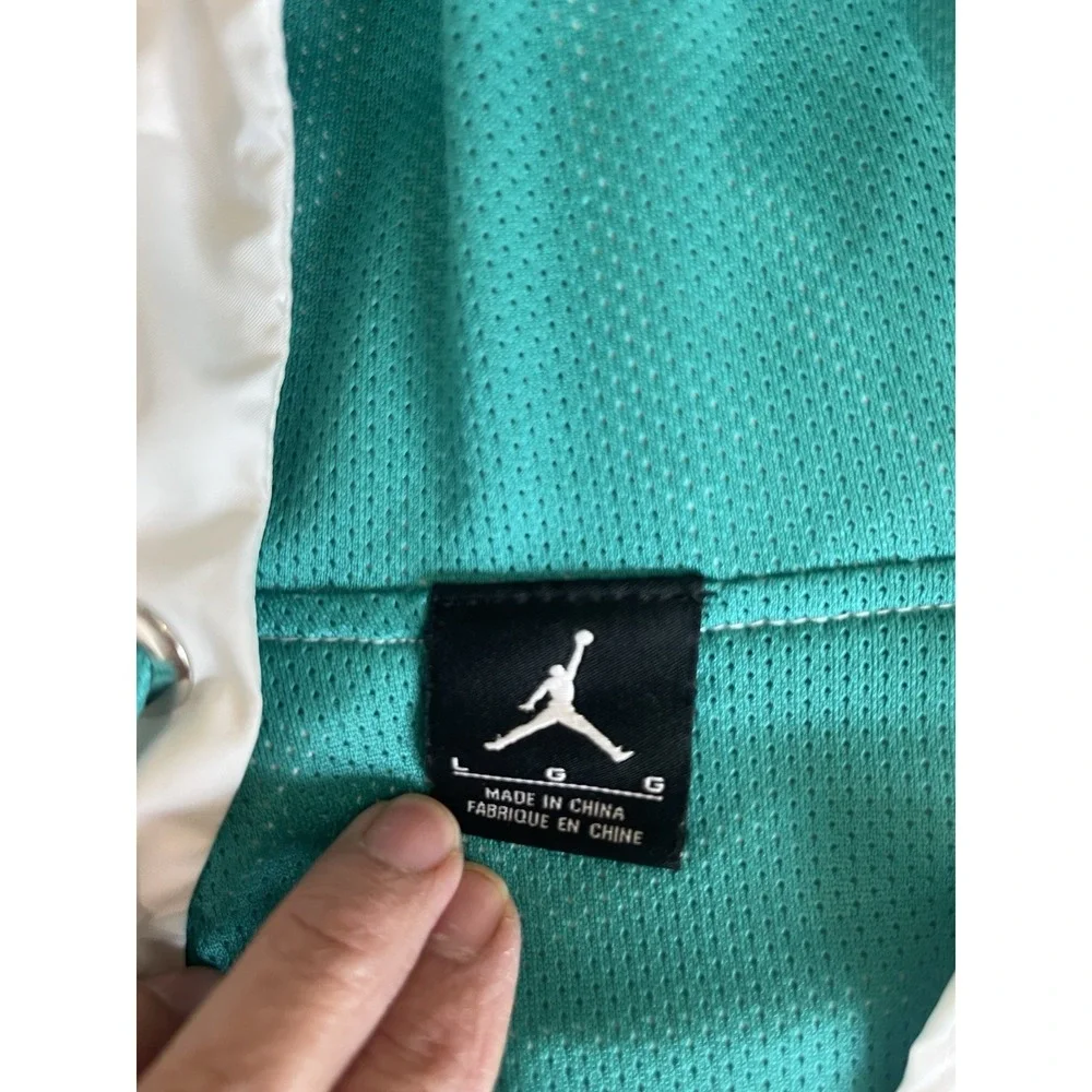 Jordan Jumpman Hooded Windbreaker Jacket Men's Large White Black Teal Mesh Lined